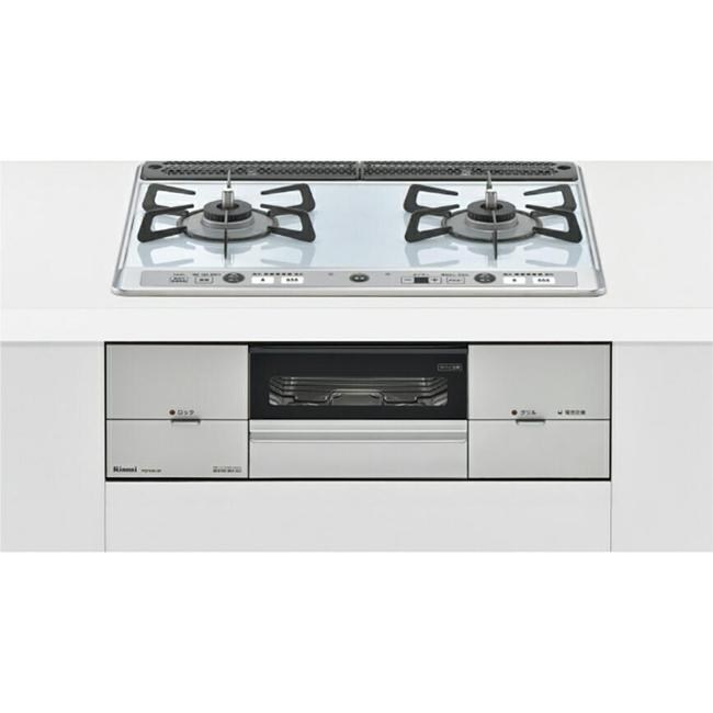 リンナイ ガスコンロ RS21W26K12RAVR LP プロパン 右強火力 ユーディア・エフ 幅60cm パールクリスタル ライトグレー ココットプレート付属 ガス コンロ｜アサヒデンキ　店