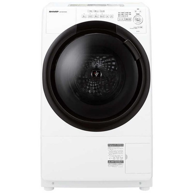 洗濯機(ドラム式 ～7.9kg) ドラム洗濯機 洗濯機 ドラム式 一人暮らし ひとり暮らし シャープ ホワイト系 プラズマクラスター ドラム式洗濯乾燥機 左開き 洗濯7kg 乾燥3.5kg ES-7S1-WL [ホワイト系]
