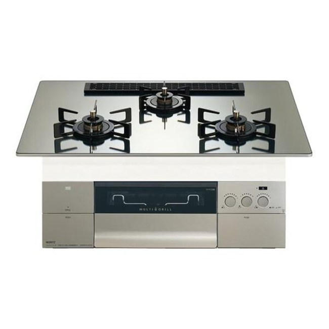 ノーリツ ガスコンロ N3S25PWASKSTEC LP 【プロパンガス】 PROGRE プログレ ビルトインコンロ 75cm プラチナシルバーガラストップ ガス コンロ｜アサヒデンキ　店