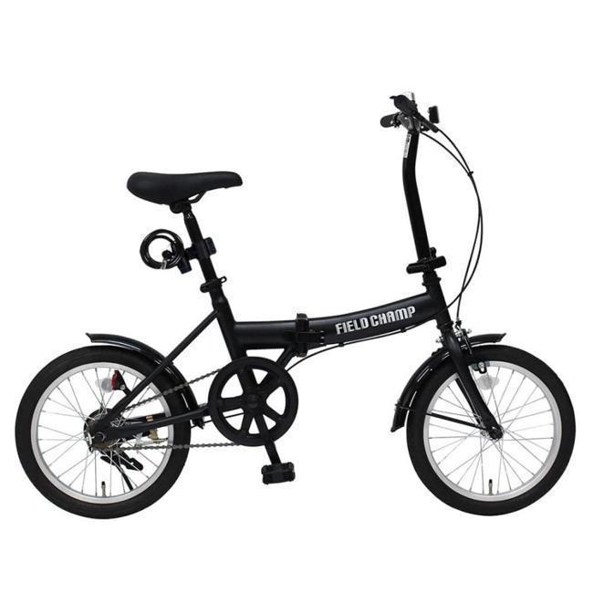 ミムゴ 自転車 MG-FCP16BK-OP マットブラック 折り畳み自転車 自転車 おしゃれ 16インチ 折りたたみ FIELD CHAMP（フィールドチャンプ）16インチ折畳み自転車 サイクル｜アサヒデンキ　店