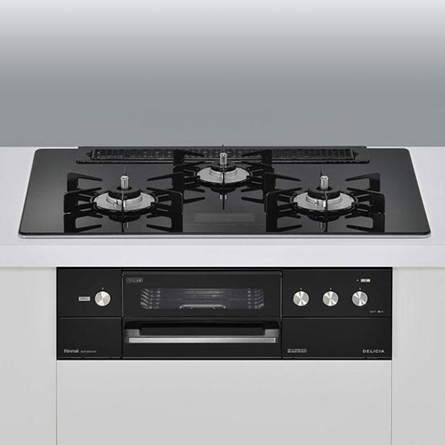 ガスコンロ ガス コンロ リンナイ ビルトインコンロ 幅69cm ダークグレー 【プロパンガス】 RHS71W31E17VCABW 13A