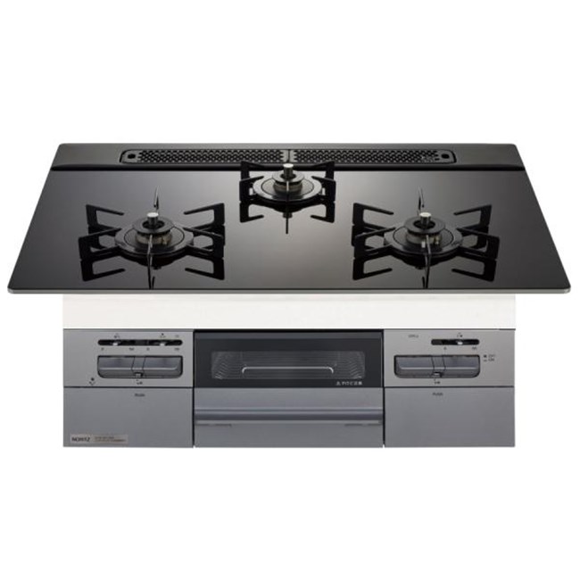 ノーリツ ガスコンロ N3WV7RWAP1SIC　LP プロパン ミッケ(Mikke) 幅75cm 3口 ガス コンロ｜アサヒデンキ　店