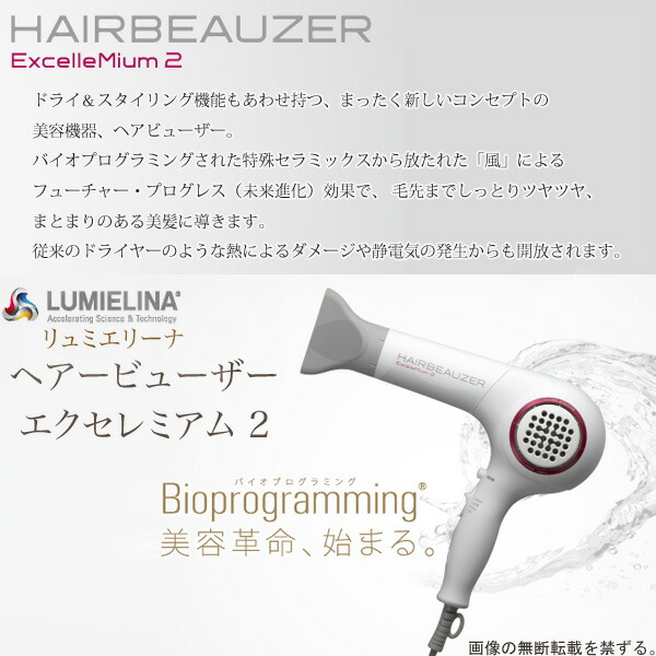 リュミエリーナ ヘアビューザー エクセレミアム2【送料無料】HAIRBEAUZER ExcelleMium 2 一般家庭用hbe2-g ドライヤー  ヘアドライヤー HBE2-Gあす楽対応