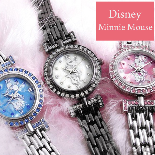【楽天市場】【Disney】【Minnie Mouse】 ディズニースワロフスキーシェルミニー腕時計 ミニーマウスレディースブレスウォッチ