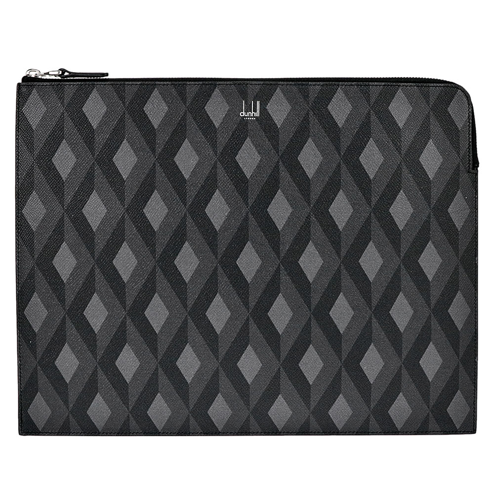 dunhill DU18F3855CT030 ダンヒル クラッチバッグ グレイン(型押)カーフレザー ブラック×グレー×シルバー
