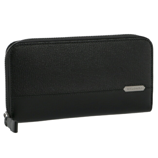 BVLGARI 282778SERPENTI SCAGLIE MANブルガリ セルペンティ スカリエ マンラウンドファスナー長金入れカーフレザーブラック×火器金属元素