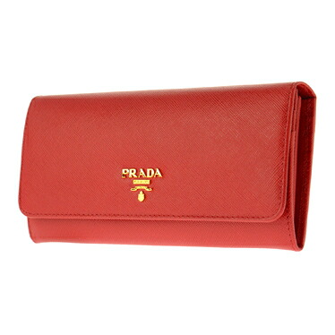 PRADA 1MH132S-ME-FUOCOプラダ スナップ長財布チェーン付パスケース型押レザー レッド&times;ゴールド｜ブランドショップ ア・ドマーニ