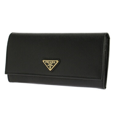 PRADA 1MH132S-TRIANG-NEROプラダ スナップ長財布チェーン付パスケース型押レザー ブラック&times;ゴールド｜ブランドショップ ア・ドマーニ