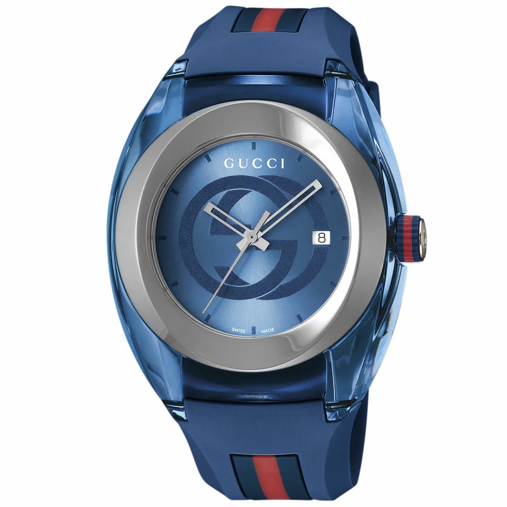 GUCCI YA137104A BLUESYNC WATCHグッチ シンク メンズ腕時計スイス製 クォーツ ラバーベルトブルー｜ブランドショップ ア・ドマーニ 52,800円