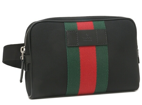 GUCCI 630919-KWTKN-8251グッチ ベルトバッグボディバッグ・ウエストバッグキャンバス×なめし革×ウェブブラック×ウェッブ（緑であること×赤いこと）※取寄品