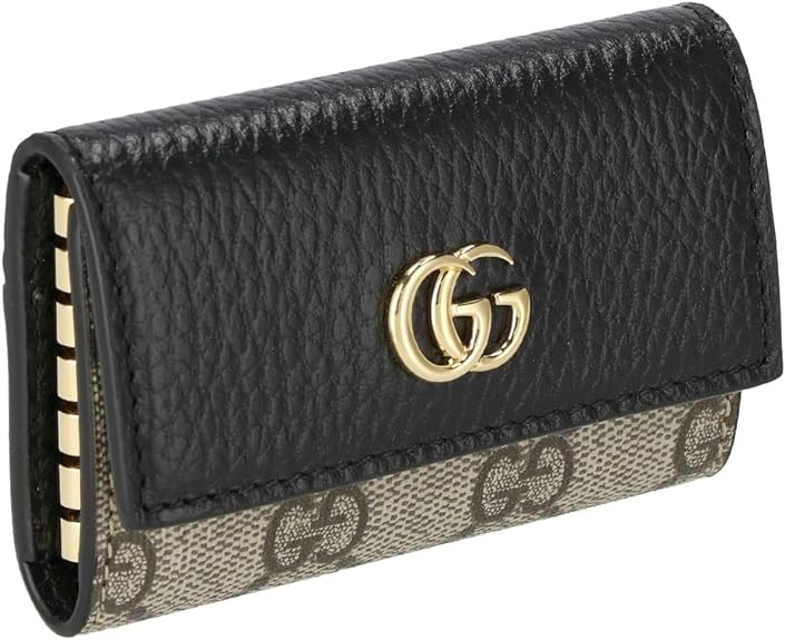GUCCI 456118-17WAG-1283 GG MARMONT 6KEY CASE グッチ GGマーモント 6連キーケース GGスプリームキャンバス×レザー ブラック×ベージュ＆エボニー×ゴールド GUCCI 純正BOX・保護袋 コントロールカード