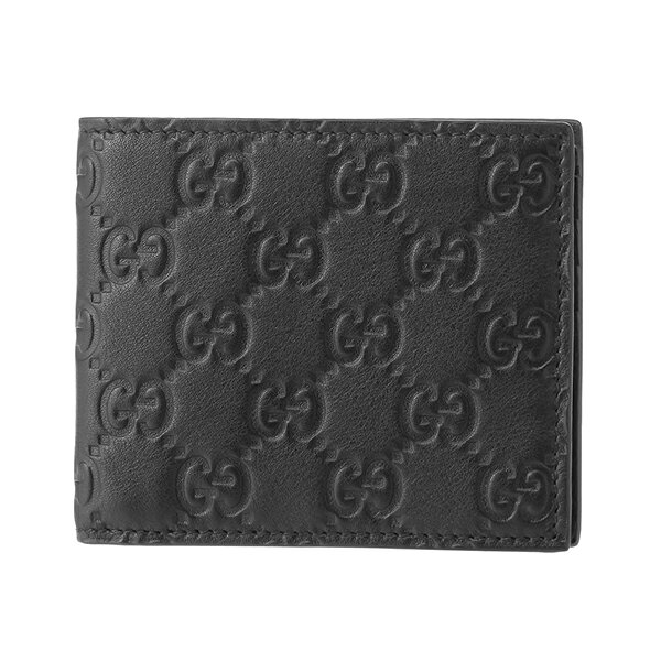 GUCCI ブラックレザー 二つ折り財布 グッチ GUCCI メンズ 二つ折り財布 小銭入れなし AVEL