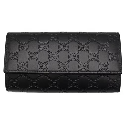 GUCCI 779785-CW1G-1000 GUCCISSIMA グッチ 二折長財布ファスナー小銭入付 グッチシマレザー ブラック ※取寄品