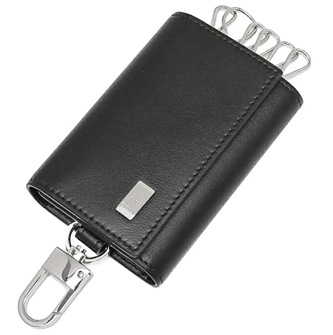 dunhill 19F2F50AT001R SIDECAR BLACK ダンヒル サイドカー ブラック スナップ式 6連キーケース スムースカーフレザー ブラック×シルバー