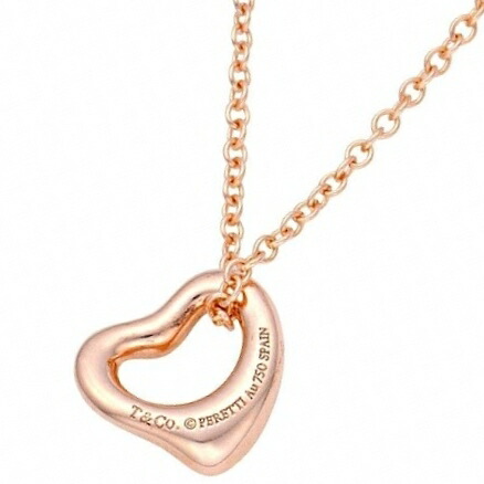 Tiffany&Co. 60957436ELSA PERETTI K18RGOPEN HEART PENDANT MINI 7mmティファニー エルサ・ペレッティ オープンハート ペンダント ミニ18金 ローズゴールドTiffany 純正BOX＆ホワイトリボン巾着保護袋・ショップバッグ｜ブランドショップ ア・ドマーニ