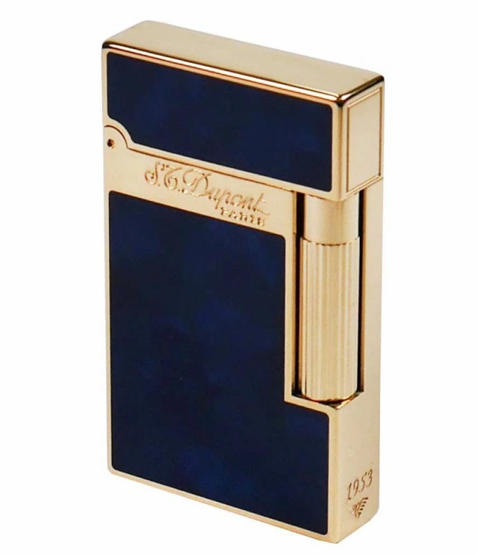 S.T.Dupont 16134 LIGNE2 SERIES エス・テー・デュポン ガスライター ライン2 アトリエ1953 ブルーラッカー×イエローゴールド ガスレフィル / 432・イエロー(※別売) ※取寄品
