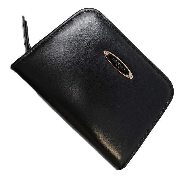 LANVIN LW-SLGL00-VANE-P17-10ランバン ラウンドジッパー紙入れなめし革 黒いこと×ゴールド※取寄品