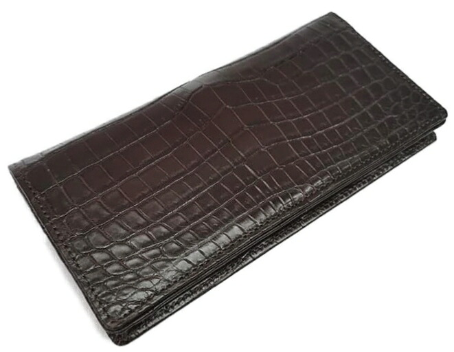 LE\u0027SAC 8118 CROCODILE CHOCOレ背嚢 ナイルクロコダイル 無双 マチ付長金入れユニ一発やる 引っ敷き仕上 チョコレート(暗然たる赤銅色) 日本製※定め事代わりになる店取寄商いもの