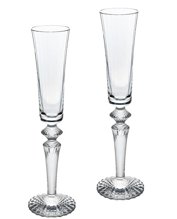 Baccarat 2810597MILLE NUITS FLUTISSIMOバカラ 水のみ ペアミルニュイ フルーティッシモシャンパングラスクリスタルガラス29.5cml 客数x2嘱する品 純然たるBOX・抑えつける歌留多