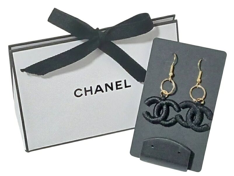 CHANEL シャネル CCロゴチャーム 社外品 フック(ジプシー) ピアス CHANEL シャネルロゴチャーム CCブラック社外品フック（ジプシー
