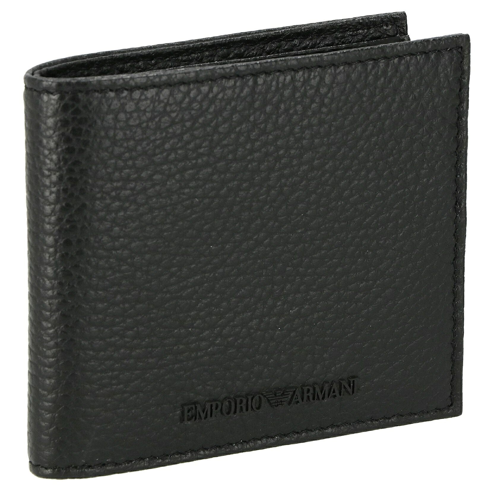 EMPORIO ARMANIY4R168-Y068E-80001エン急性灰白髄炎 アルマーニ二折紙入れカーフレザーブラック