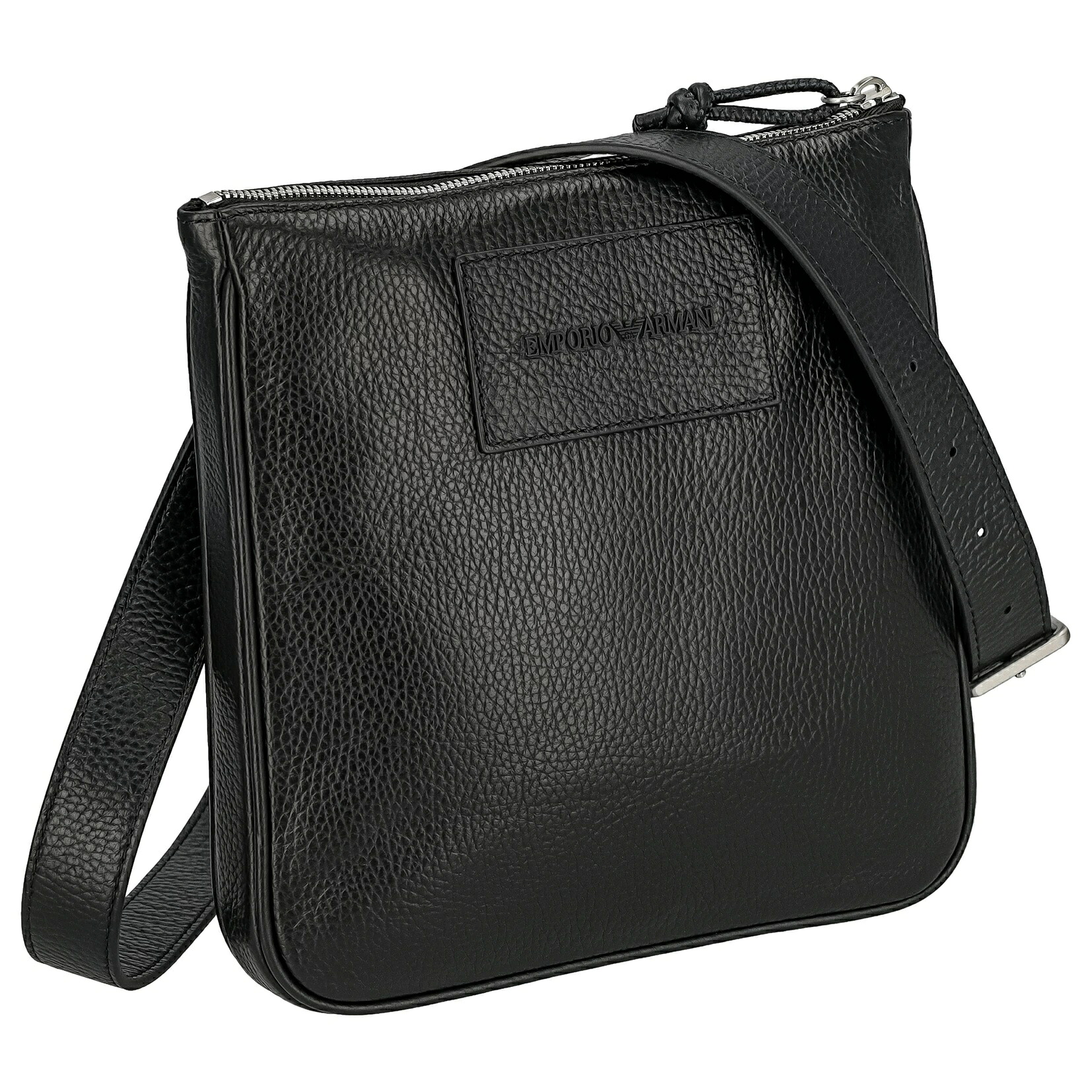EMPORIO ARMANI Y4M252-Y068E-80001 エンポリオ アルマーニ ショルダーバッグ ロゴパッチ カーフレザー ブラック×シルバー