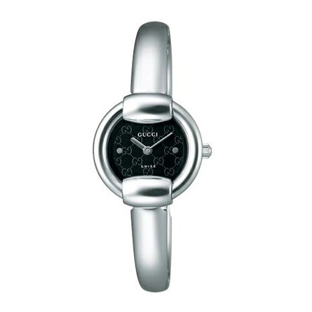 GUCCI YA014511 1400グッチ レディースウォッチクォーツ バングルタイプシルバー×黒いこと