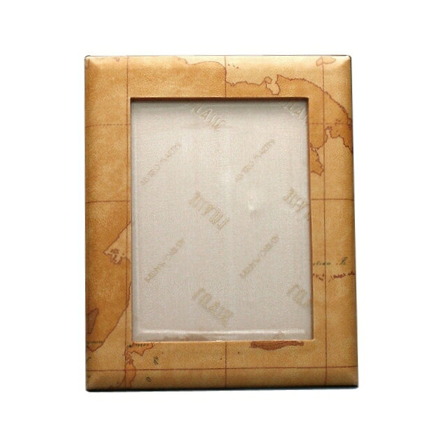 PRIMA CLASSE CW326-9000 PHOTO FRAMEプリマクラッセ 写真絵ひな型 活動写真立てPVCｘなめし革×材木ベージュ×駱駝×ゴールド※切り抜く渡り廊下により軍用地図柄が異なります。
