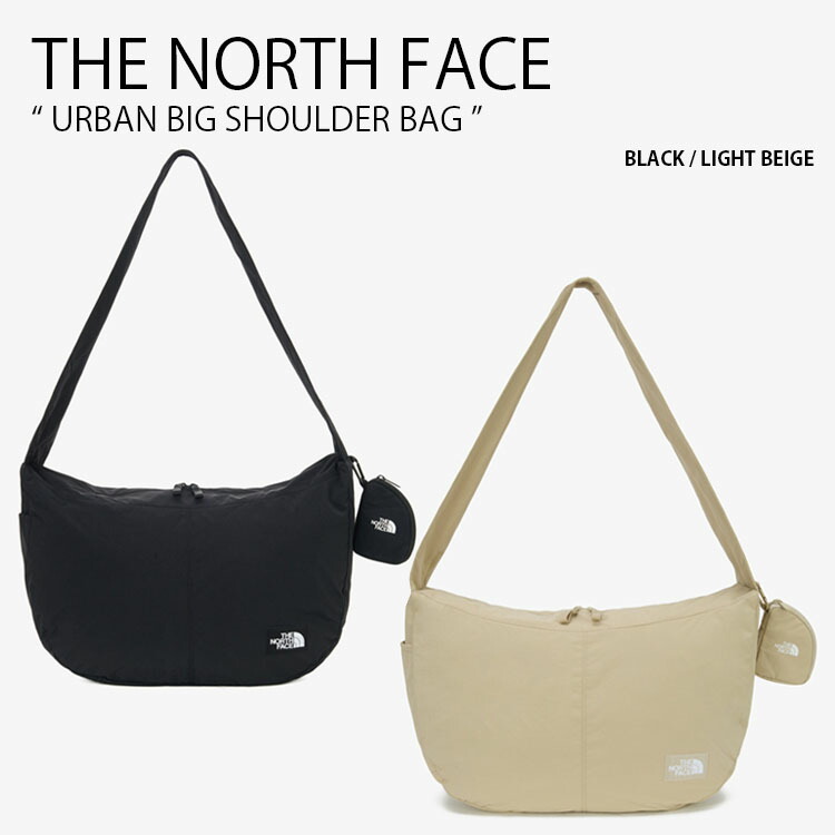 THE NORTH FACE ノースフェイス クロスバッグ URBAN BIG SHOULDER BAG アーバン ビッグ ショルダー バッグ ホーボーバッグ A4収納 ポーチ付き ロゴ カジュアル ストリート ブラック ベージュ メンズ レディース 男性用 女性用 男女共用 NN2PQ67A/B