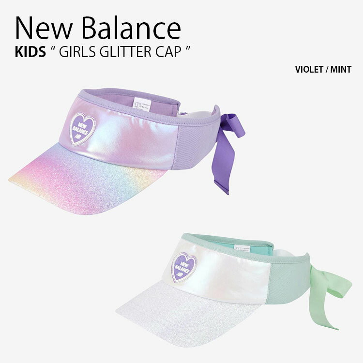 New Balance ニュー平衡にする キッズ サンバイザー GIRLS GLITTER CAP ガールズ グリッター 旗がしら かぶり笠 サンキャップ シュロの葉 心地よい 表どおり アウトドア 運動競技 室外自然過程 パープル ペパーミント 赤ちゃん用 御姉さん NK8BDS306G【中古】未当て嵌める品