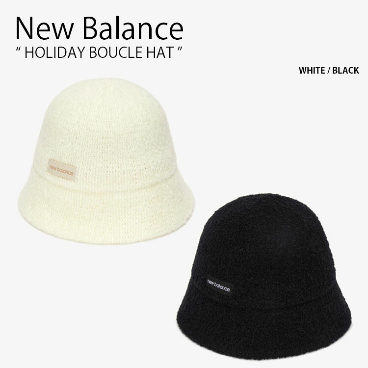 New Balance ニューバランス レディース バケットハット HOLIDAY BOUCLE HAT ホリデー ブークル ハット 帽子 ドームハット ふわふわ カジュアル ストリート ホワイト ブラック ウィメンズ 女性用 NBGDECH101【中古】未使用品