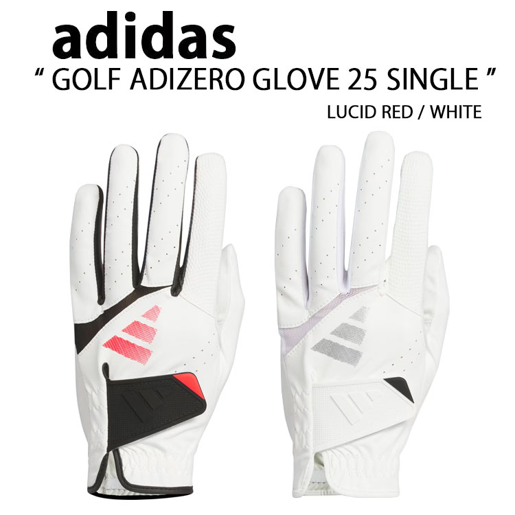 adidas アディダス ゴルフ GOLF ADIZERO GLOVE 25 SINGLE LUCID RED WHITE JE7177 JE7178 ゴルフ アディゼロ グローブ 25 シングル ルシードレッド ホワイト ゴルフ手袋 左手用 左手 左手グローブ レフトハンド メンズ 男性用 【中古】未使用品