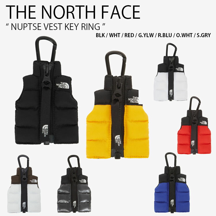 THE NORTH FACE ノースフェイス キーホルダー NUPTSE VEST KEY RING ヌプシ ベスト キーリング ロゴ カジュアル ストリート ブラック ホワイト レッド イエロー ブルー シルバーグレー メンズ レディース 男性用 女性用 男女共用 NA5AR03A/B/C/D/E/F/G
