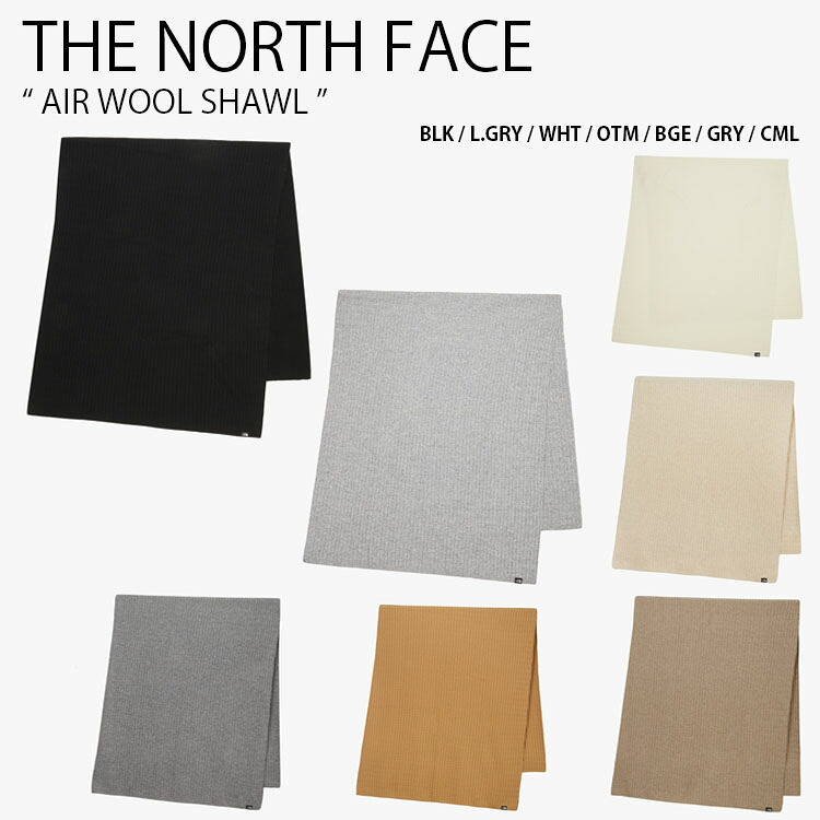 THE NORTH FACE ノースフェイス ストール AIR WOOL SHAWL エア ウール ショール マフラー ロゴ カジュアル ストリート 防寒 ブラック グレー ホワイト アイボリー ベージュ ブラウン メンズ レディース 男性用 女性用 男女共用 NA5IR83A/B/C/D/E/F/G|a-dot