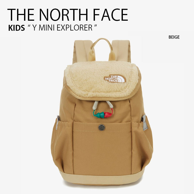 THE NORTH FACE ノースフェイス キッズ リュック Y MINI EXPLORER BEIGE ヤング ミニ エクスプローラー ベージュ リュックサック デイパック バックパック バッグ かばん ロゴ カジュアル ピクニック 男の子 女の子 子供用 NM2SR80S