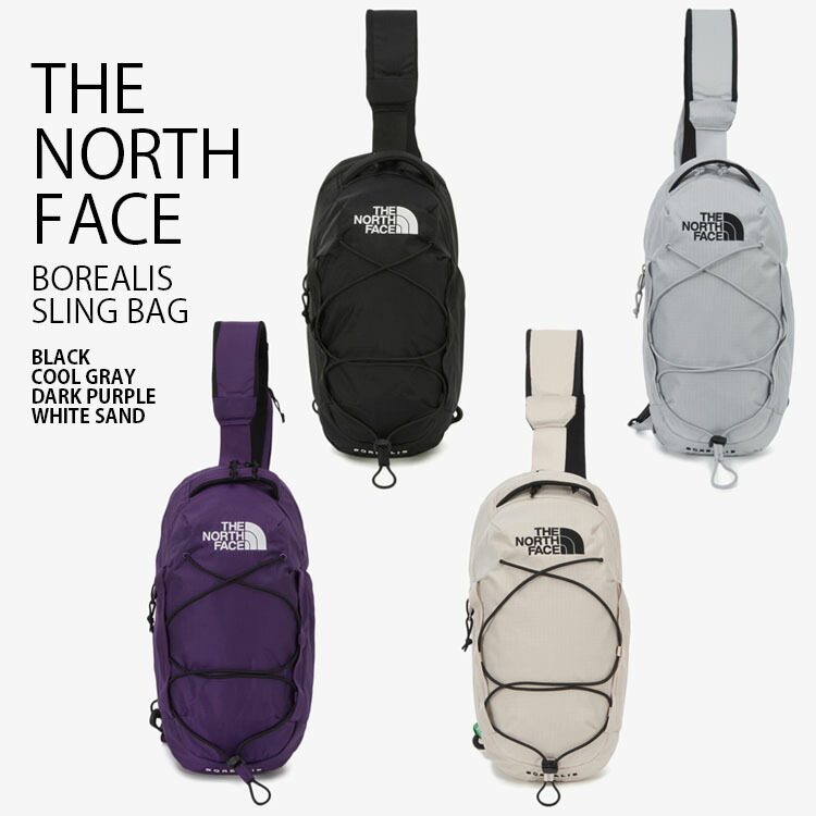 THE NORTH FACE ノースフェイス ショルダーバッグ BOREALIS SLING BAG ボレアリス スリング ボディバッグ クロスバッグ ロゴ カジュアル ストリート キャンプ ブラック グレー パープル アイボリー メンズ レディース 男性用 女性用 男女共用 NN2PR09A/B/C/D