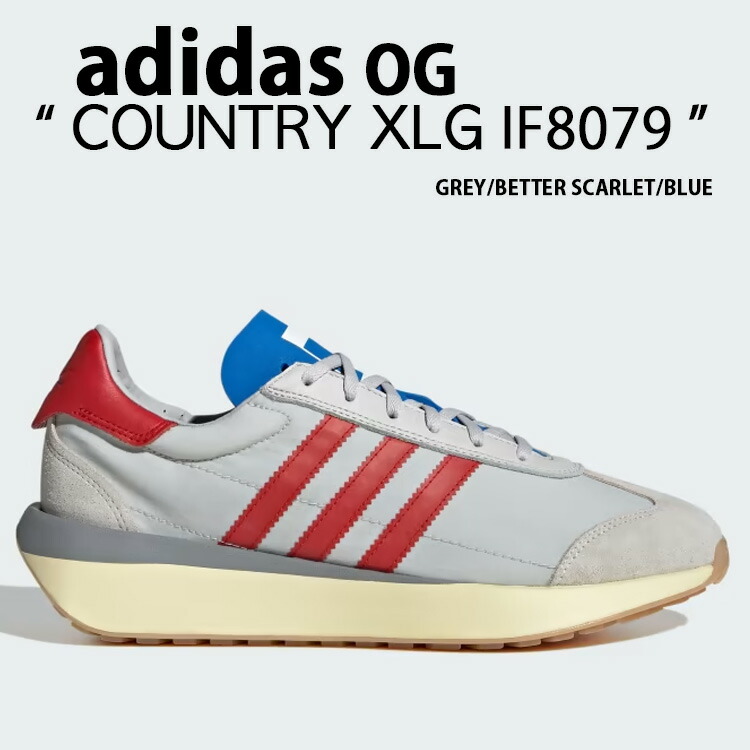adidas Originals アディダス オリジナルス スニーカー COUNTRY XLG IF8079 GREY ONE BETTER SCARLET BLUE BIRD カントリー カントリーXLG グレー ブルー メンズ レディース【中古】未使用品