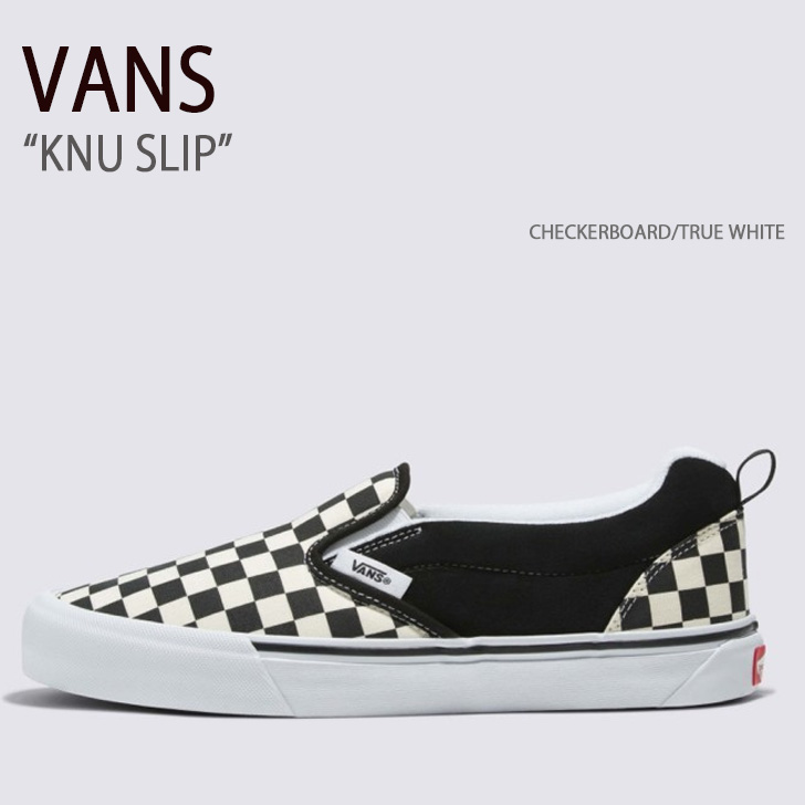 VANS バンズ スニーカー KNU SLIP CHECKERBOARD TRUE WHITE VN0009QDQXH ニュースリップ チェッカーボード トゥルーホワイト メンズ レディース 男性用 女性用｜a-dot 12,369円