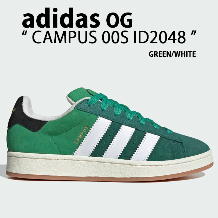 adidas Originals アディダス オリジナルス スニーカー CAMPUS 00S ID2048 GREEN WHITE 校庭00S シューズ 緑であること 白いこと スウェードスニーカー スウェードシューズ 古典派音楽 メンズ レディース【中古】未当て嵌める品