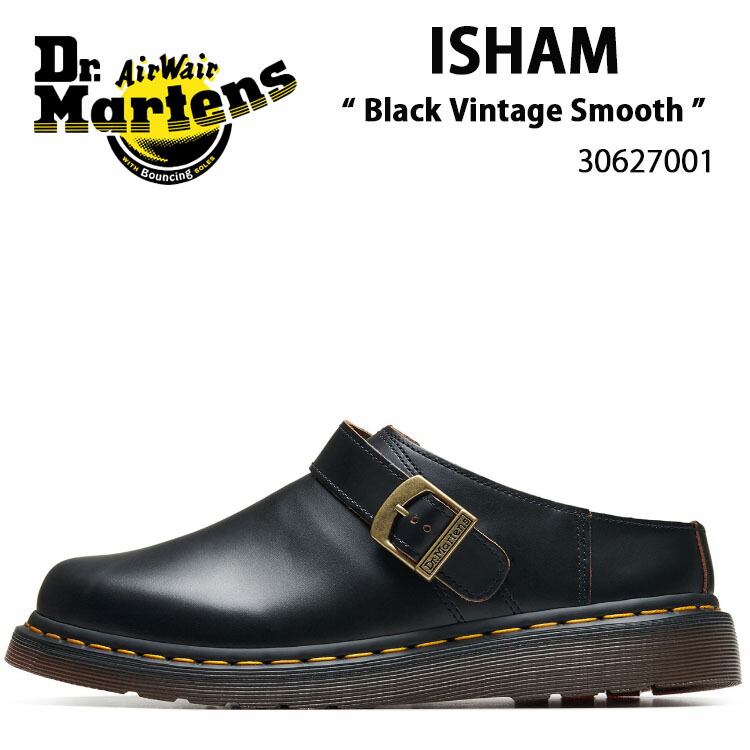 【美品】Dr. Martens LAKETEN BLACK UK8 ミュール Laketen Leather Platform Mules in Black Atlas | Dr. Martens