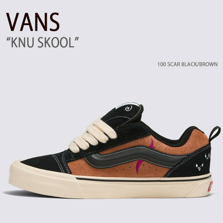 VANS バンズ スニーカー KNU SKOOL DISNEY 100 SCAR BLACK BROWN VN0009QCYS8 ニュースクール ディズニー100周年スカーブラック ブラウン メンズ レディース 男性用 女性用