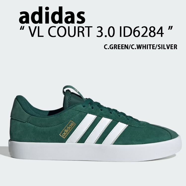 adidas アディダス スニーカー VL COURT 3.0 ID6284 VLコート3.0 COLLEGIATE GREEN CLOUD WHITE WONDER SILVER シューズ カリージャトグリーン クラウドホワイト ワンダーシルバー メンズ レディース【中古】未使用品|a-dot