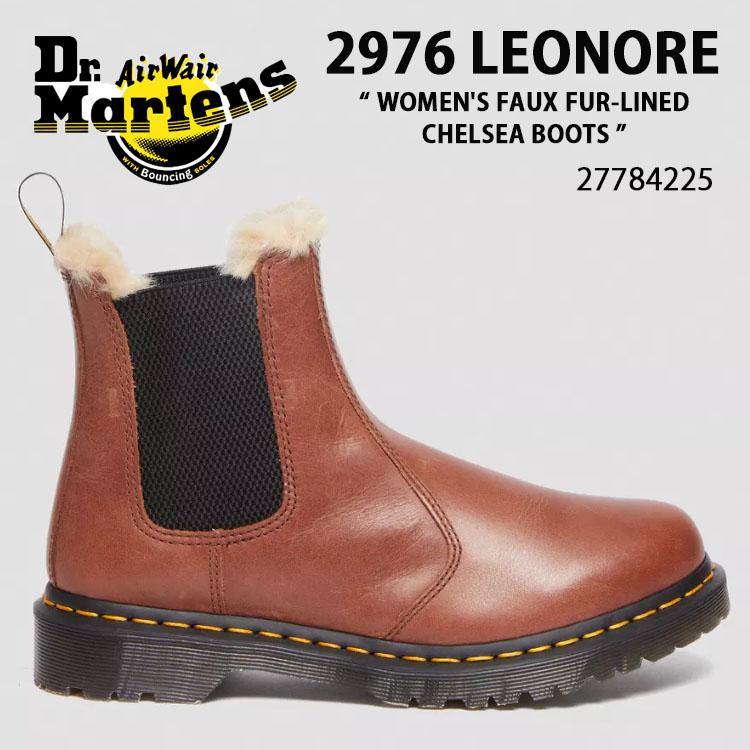 Dr.Martens お医者さんマーチン 側面ゴア なめし革シューズ  2976 LEONORE WOMEN\u0027S FAUX FUR-LINED CHELSEA BOOTS 27784225 Tan FARRIER チェルシーブーツ タン スノーブーツ レディース 亭主もち用【中古】未当て嵌める品