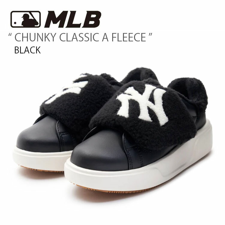MLB エムエルビー スニーカー CHUNKY CLASSIC A FLEECE チャンキー クラシック A フリース ボアスニーカー シューズ 厚底スニーカー ニューヨークヤンキース ブラック メンズ レディース 男女兼用 男性用 女性用 3ASXCCP36-50BKS【中古】未使用品｜a-dot 20,979円
