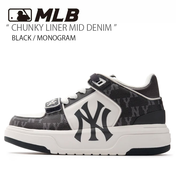 H.森田　MLB 総柄 スニーカー 韓国 ヤンキース 23.5〜24cm 楽天市場】MLB エムエルビー スニーカー MLB CHUNKY LINER MID DENIM