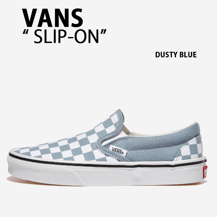 VANS バンズ スニーカー SLIP-ON COLOR THEORY CHECKERBOARD DUSTY BLUE VN000BVZDSB スリッポン チェッカーゲーム盤 ダスティー 青み メンズ レディース 成人男性用 成人女性用