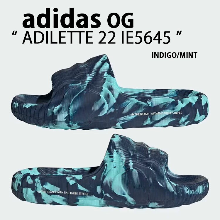 adidas originals アディダス サンダル ADILETTE 22 SLIDE SANDAL ネイビー マーブル INDIGO MINT IE5645 アディレッタ スライドサンダル シャワーサンダル 一体型 インディゴ ミント シューズ ポリゴン メンズ レディース【中古】未使用品 11,046円
