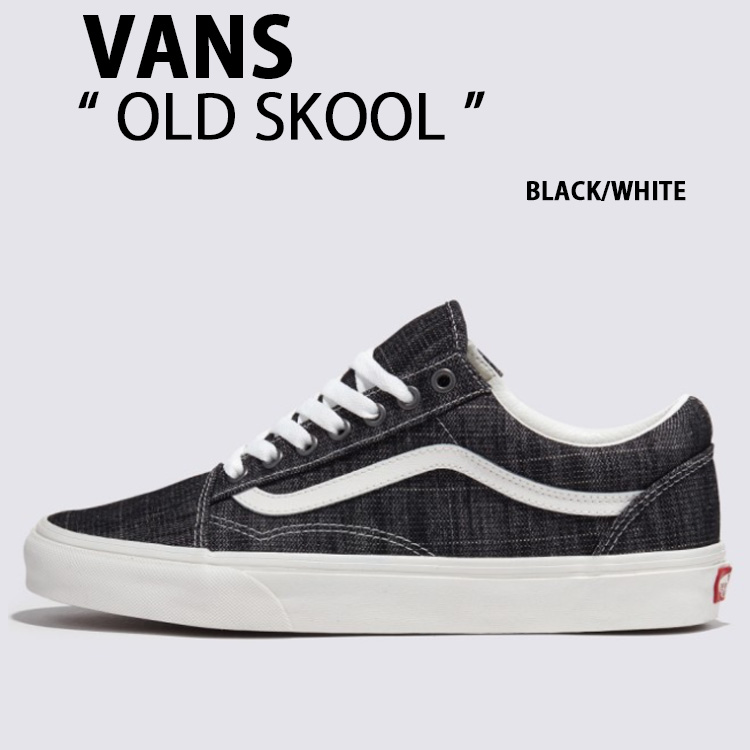VANS バンズ スニーカー OLD SKOOL THREADED DENIM BLACK WHITE VN000CR5Y28 年寄りの学院 スレデッドデニム 黒いこと 白いこと メンズ レディース 成人男性用 亭主もち用