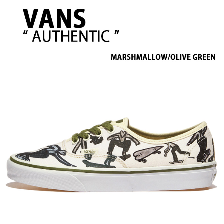 VANS バンズ スニーカー AUTHENTIC MARSHMALLOW OLIVE GREEN VN0009PVDOR オーセンティック マシュマロ オリーブグリーン メンズ レディース 男性用 女性用