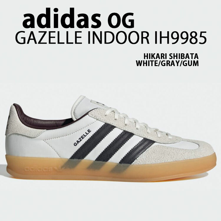 adidas Originals アディダス スニーカー GAZELLE INDOOR HIKARI SHIBATA IH9985 ガゼル インドア ヒカリシバタ WHITE GRAY GUM シューズ 白いこと 薄墨色 コラボシューズ メンズ レディース【中古】未当て嵌める品